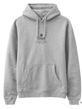 STANCE ESTABLISHED HOODIE GHRANITE Gray Mens Medium